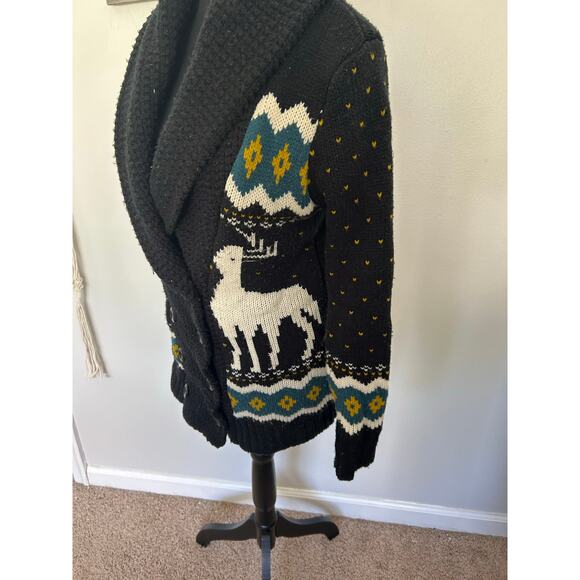 Forever 21 Shawl Sweater Reindeer Button Up Cardigan - Picture 3 of 11